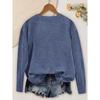 Women's Letter Print Long Sleeve English letter print, round neck, casual style, loose fit, autumn and winter T Shirt Fashionable vintage-style tops