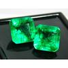 Natural Green Emerald Loose Gemstone 14.50 Zambia Square Cut Pair for Jewelry Making and Crafts