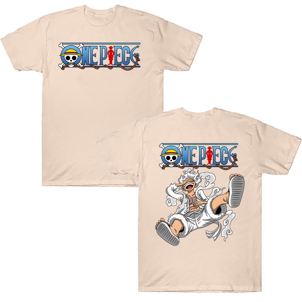 

Monkey D. Luffy Printed T-Shirt ONE PIECE Anime Graphic Short Sleeve Tees Men Women Summer Harajuku Y2K Clothing Cotton T Shirt S пісочний