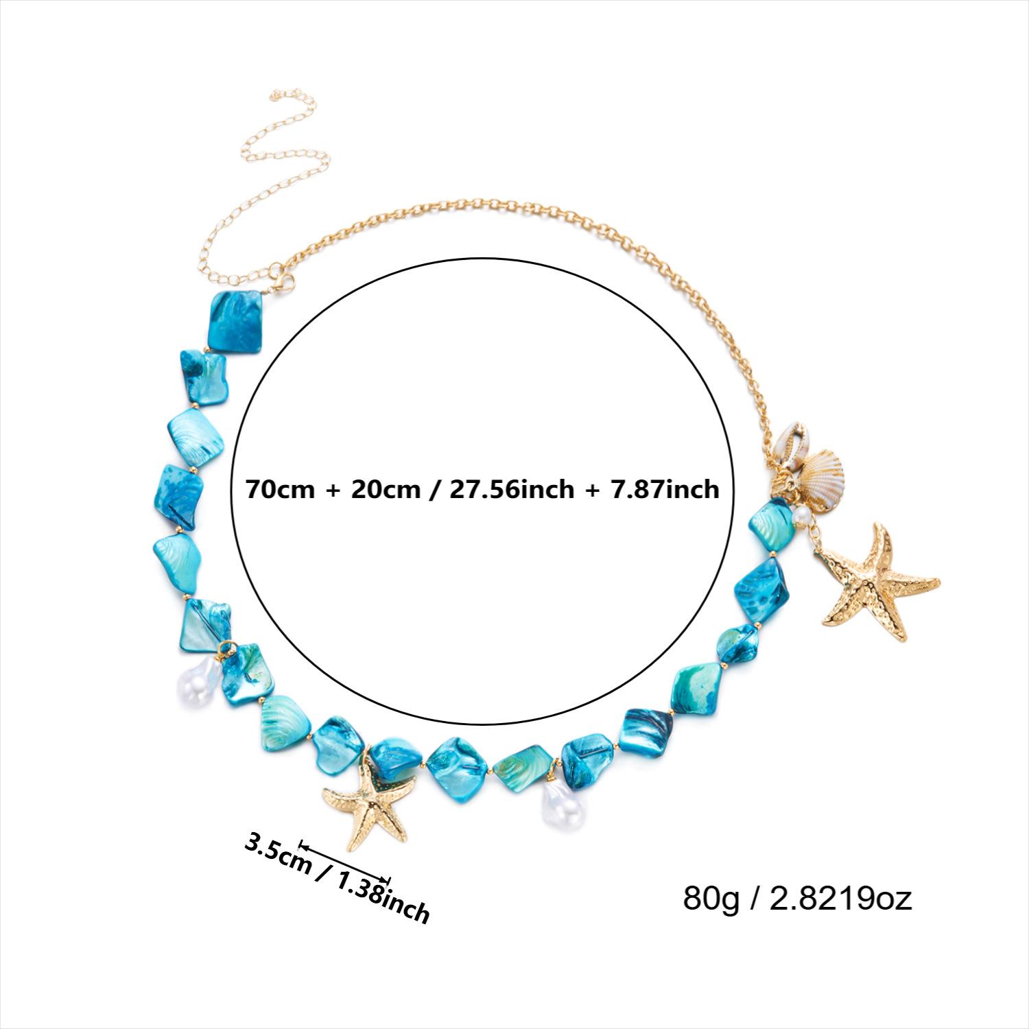 

Summer beach vacation style hot-selling versatile shell and starfish pendant waist chain, feminine, slimming, eye-catching body accessory 1