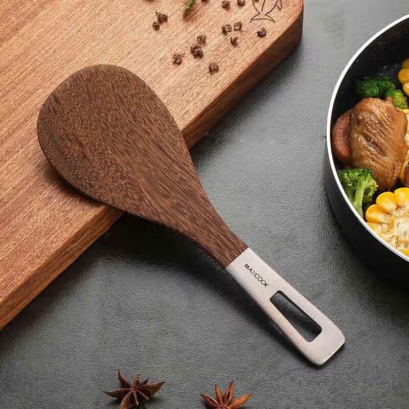 MAXCOOK Natural Wenge Wood Serving Spoon