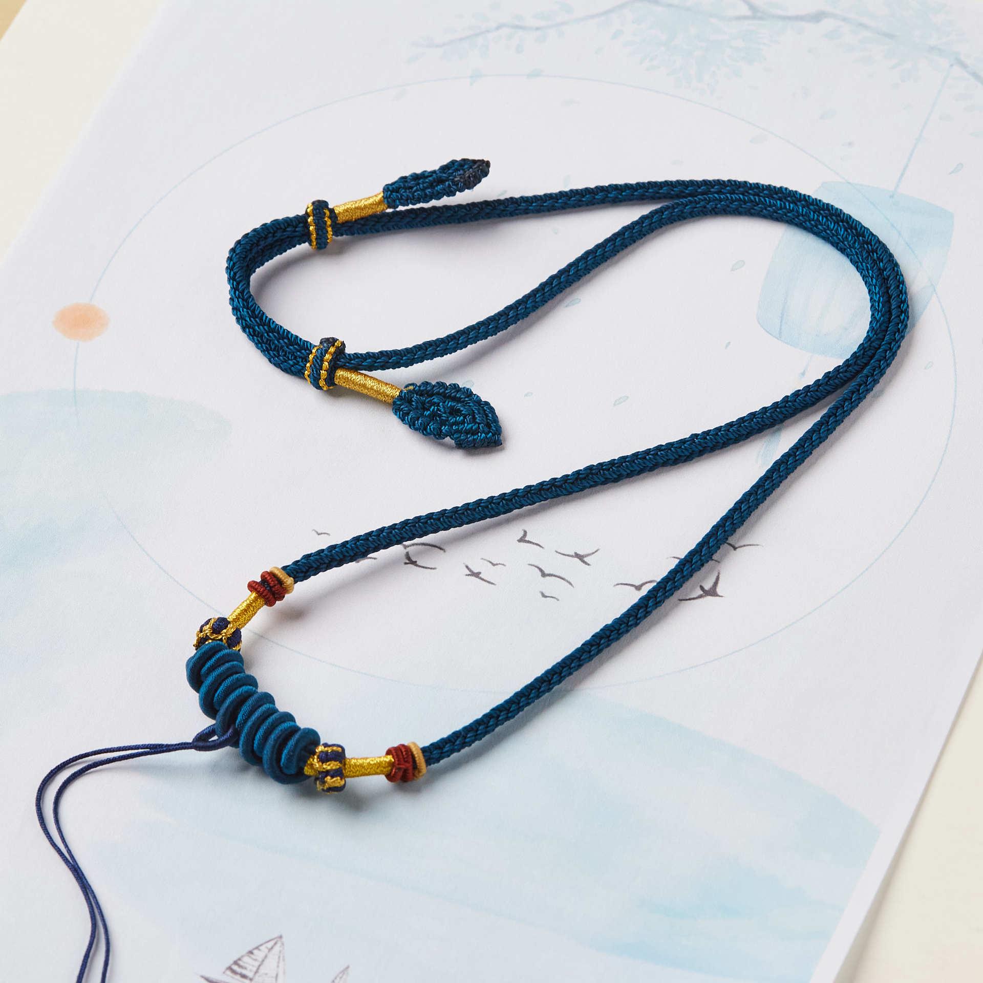 

Премиальный регулируемый плетеный шнур для ожерелья ручной работы из восьми нитей для мужчин и женщин No Size