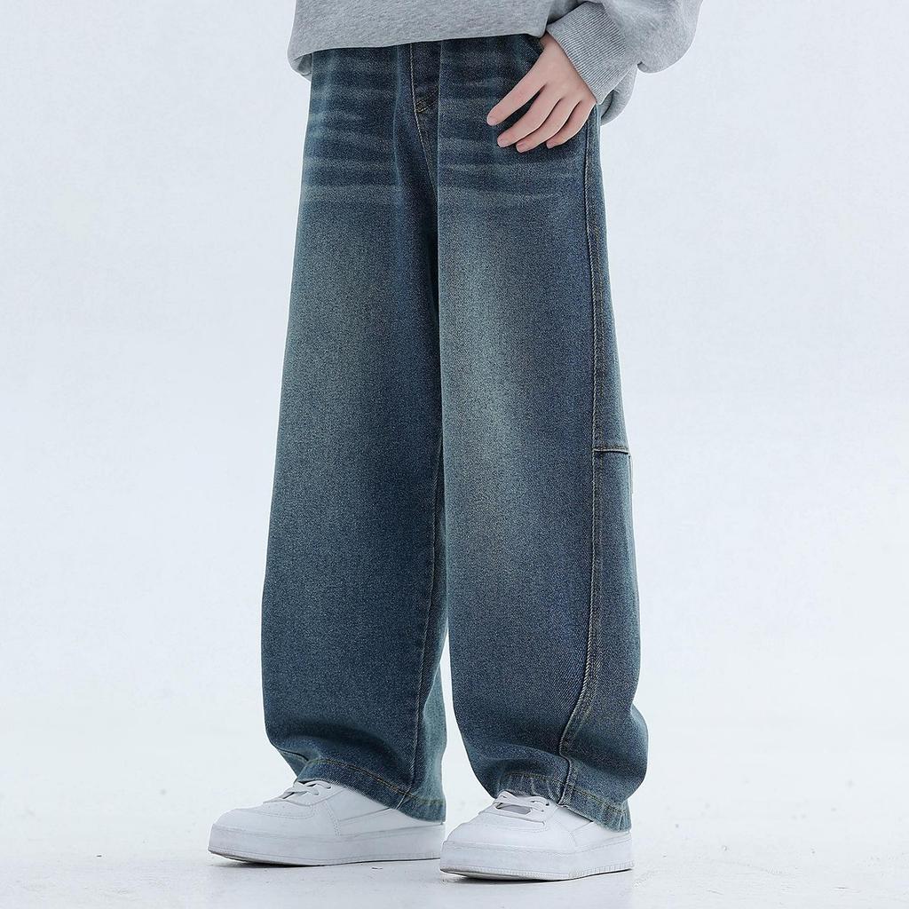 Boys' Wide Leg Jeans: Spring/Autumn 2026 Loose-Fit Fashion Pants for Kids