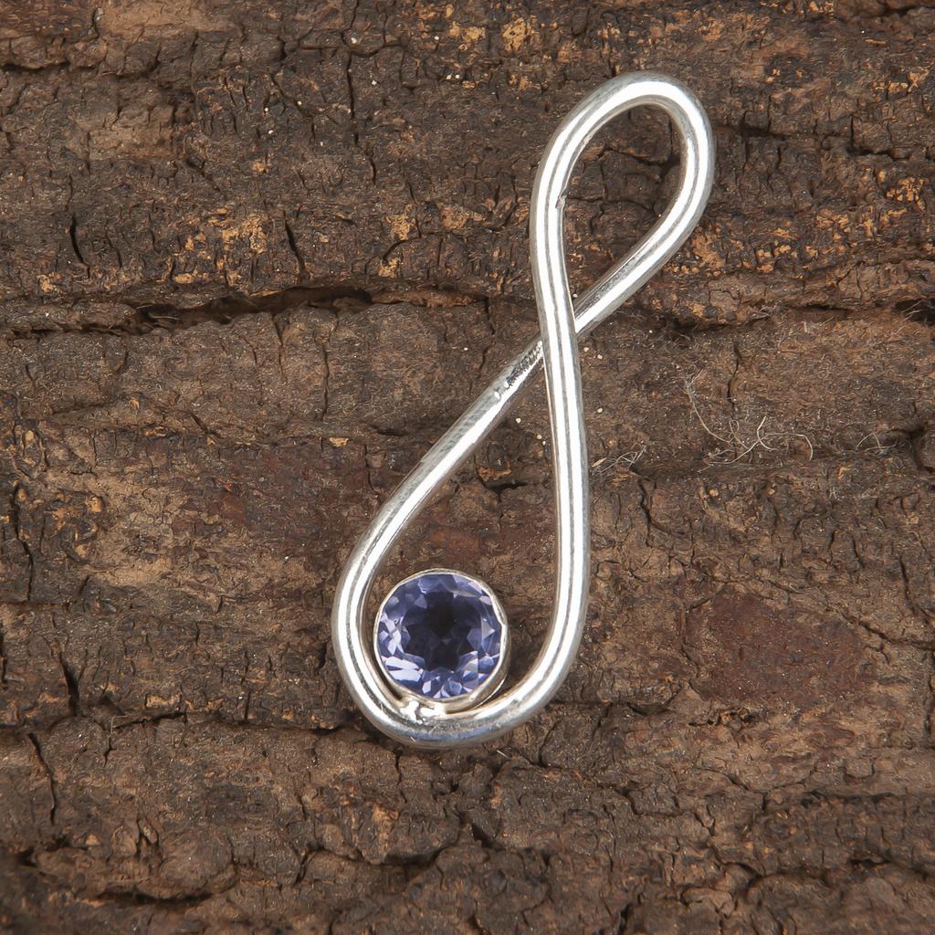 Iolite Gemstone Pendant, 925 Solid Sterling Silver Jewelry, Handmade Antique Pendant Jewelry Gift For Mother Pendant For Gift