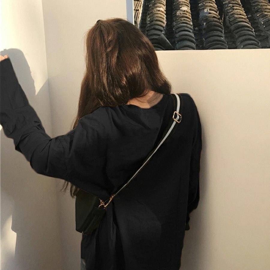 White Base Layer Women's Autumn New Korean Fashion Women's Clothing Trendy Inner Wear Pure Color Long Sleeve T-Shirt Women's Fashion