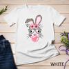 Cute Bunny With Leopard Glasses Bubblegum Easter Day T Shirt