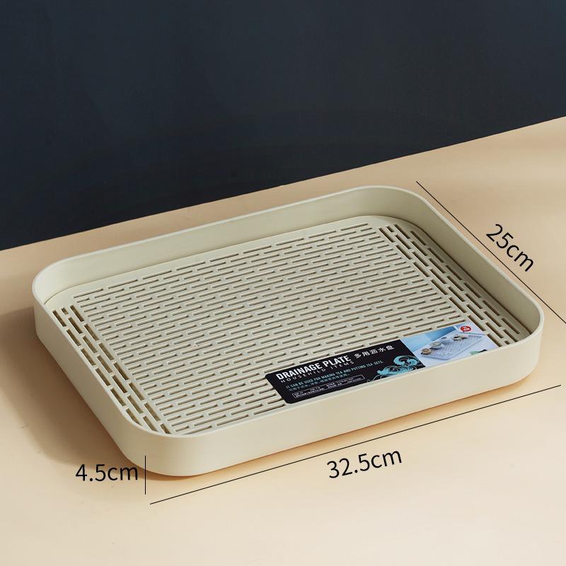 Double-Layer Plastic Draining Tray: Durable Household Tea, Bowl & Chopstick Storage Rack