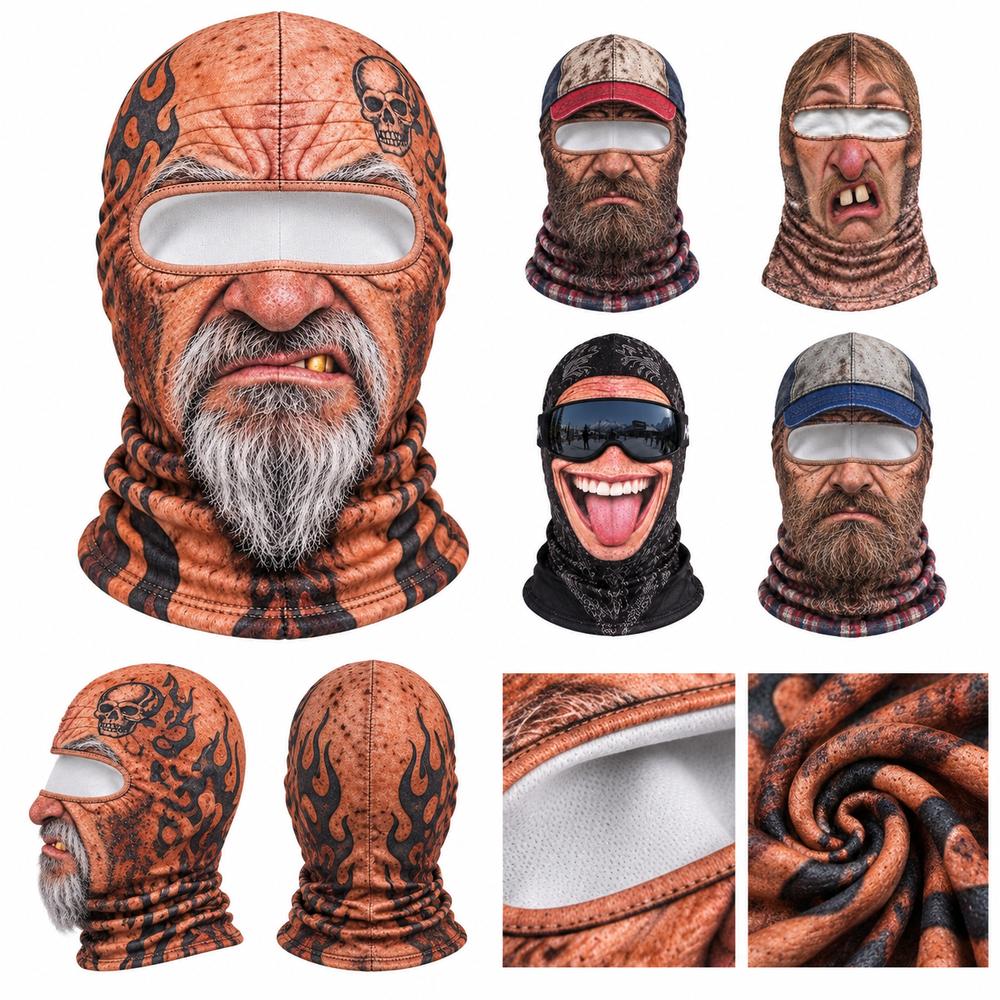 White Mustache Old Man Balaclava Face Mask Ski Mask Hood Outdoor/Cycling/Pranks/Party