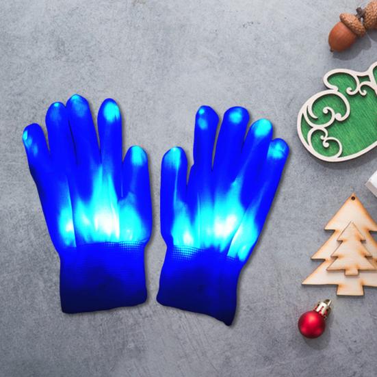 1 pár LED klubových rukavic Nastavitelné režimy blikání Protiskluzové Knoflíkové baterie