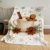 1PC Hot Chocolate Gingerbread manOutdoor Flannel Blanket - Soft Plush Decor for Picnics, Camping, Bedroom, Playroom, Office, or Lunch Break 1334A