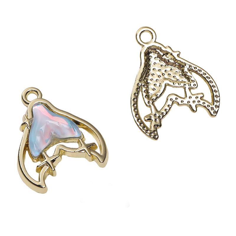 1pc/bag Alloy Inlaid Glass Pendant DIY Bracelet Necklace Earrings Jewelry Accessories