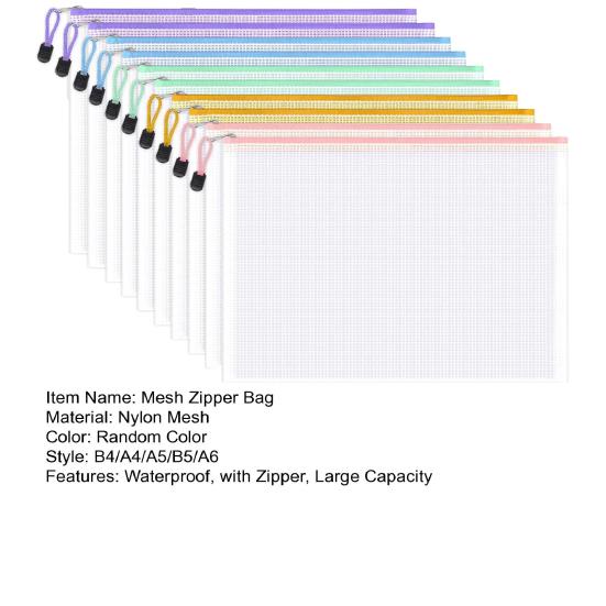 10Pcs Mesh Zipper Pouches with Zipper Waterproof Large Capacity Transparent Organizing Bags