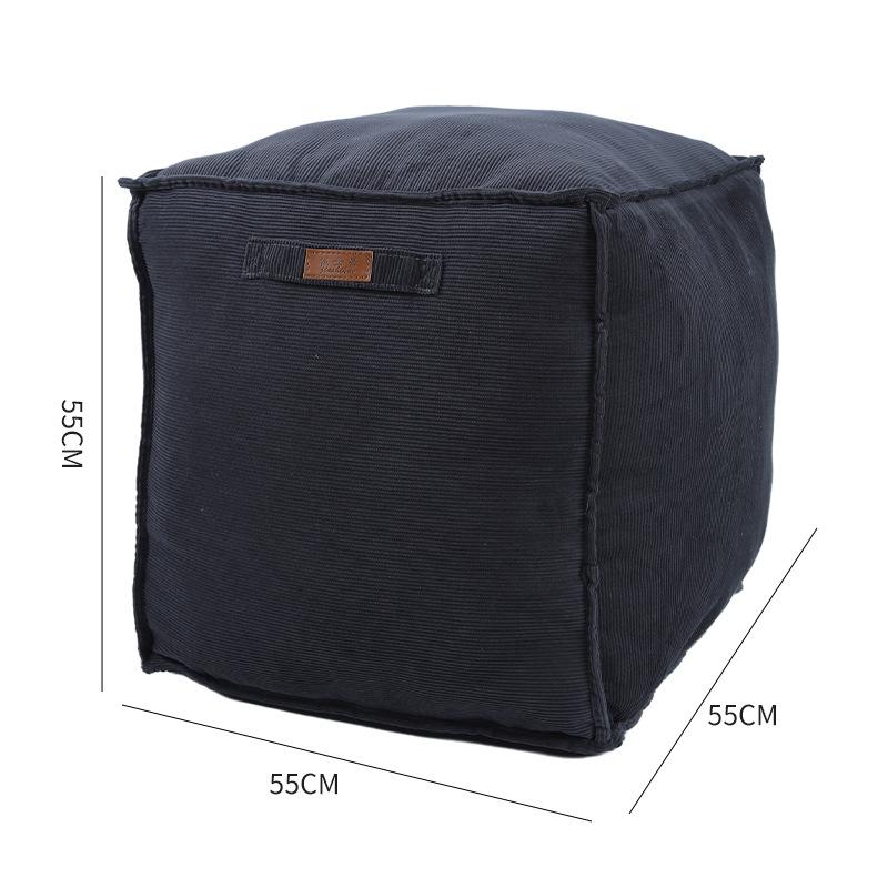 Unstuffed Pouf Cover No Filling Cushion Cover Oil Wax Leather Footstool Lazy Floor Futon Bedroom Decor Foot Stool Ottoman Cover