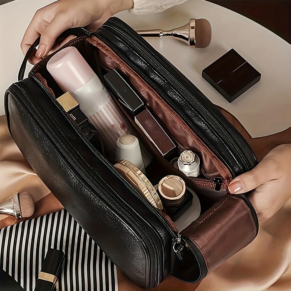1Pc Ladies' Multi Functional Makeup Bag - Large Capacity Portable Travel Cosmetics Storage Box