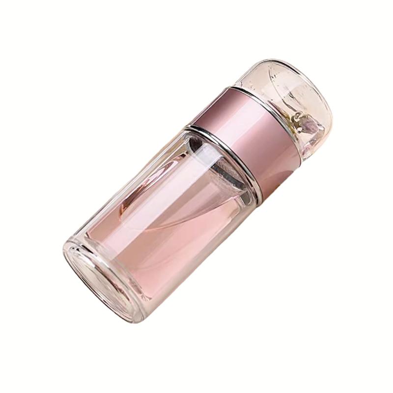 420ML Tea Cup Easy To Clean Glass Tea Cup with Double-layer Tea Infuser Tea Infuser Water Cup Suitable for Office Outdoor Travel