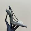 Fashion Luxury Rhinestones Transparent PVC Women Pumps Fashion Summer Slingbacks Stiletto High heels Elegant Female Wedding Party Shoes