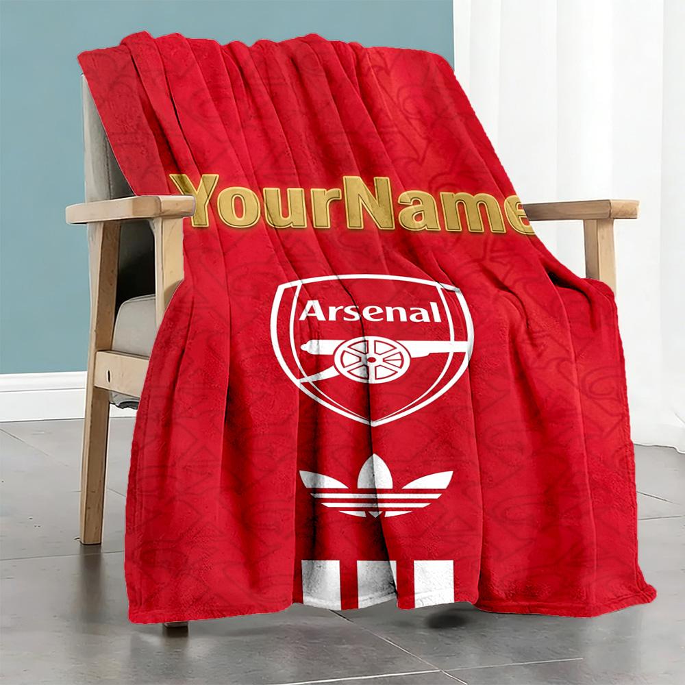 Arsenal Personalized Text Blanket Throw Personalized Blanket Warmthful Decor Perfect for Picnics Office Chair Couch Seaside Four Seasons Multipurpose