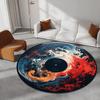 Retro Vinyl Record Round Rug Music Lover Carpet Vintage DJ Room Decor Colorful Man Cave Floor Mat 70s Retro Home Decor