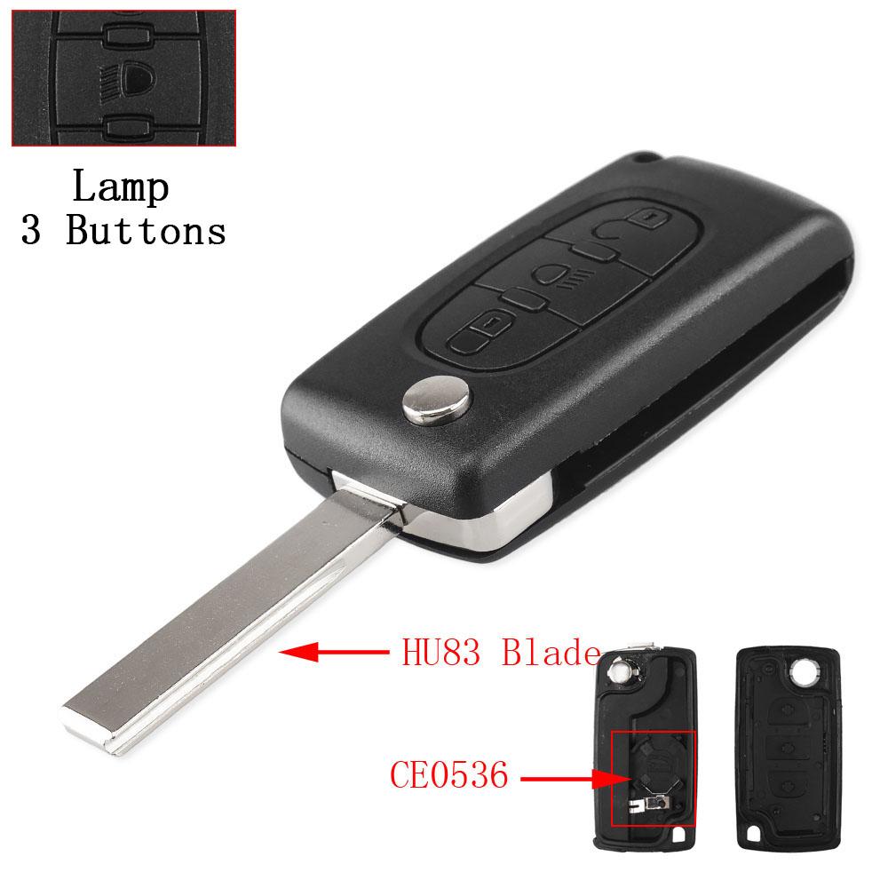 Flip Folding Cae Key Case Blank Shell for Peugeot 107 207 307 307S 308 407 607 2006 for Citroen C2 C3 C4 C5 C6 C8