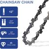 1/2/3 Pcs 12 Inch Metal Chainsaw Chain Spare Parts 45 Drive Links Saw Chain 3/8" LP .043" Gauge Semi Chisel For Wood Cutting