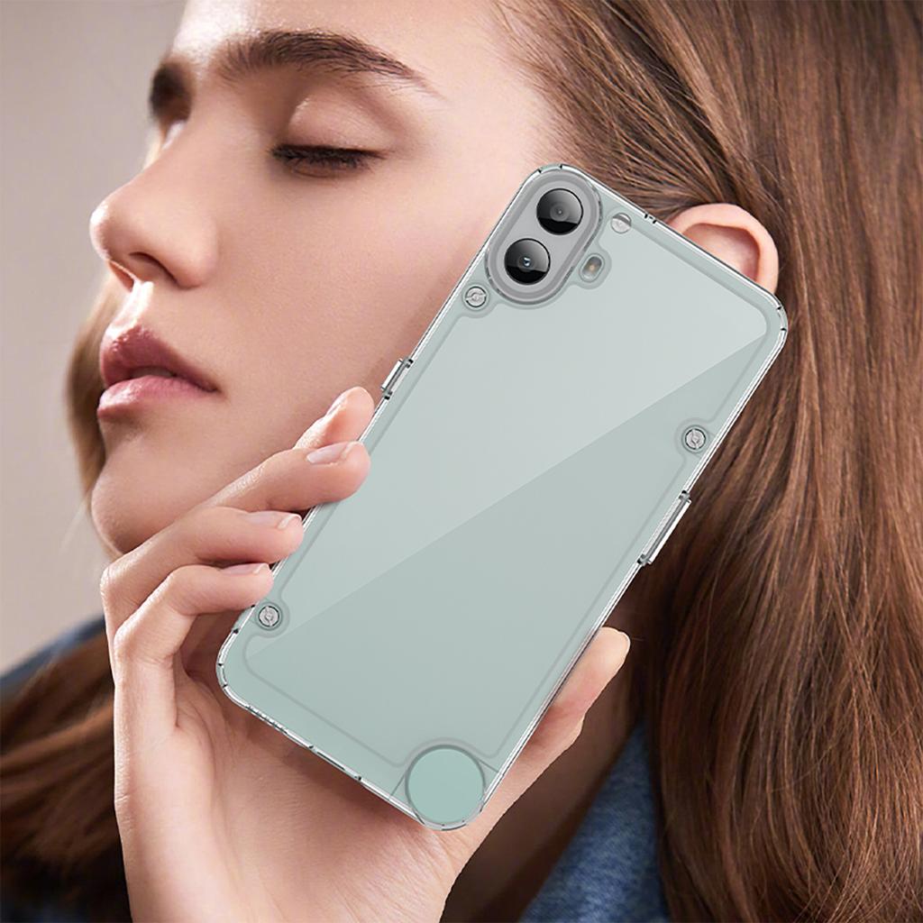 WANLONFENG MF Series for Nothing CMF Phone 1 Case TPU+Acrylic Clear Phone Cover with Tempered Glass Film