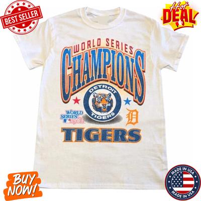 Vintage Detroit Tigers Inspired 1984 World Series Style White Short Sleeve S-5XL Unisex T-Shirt