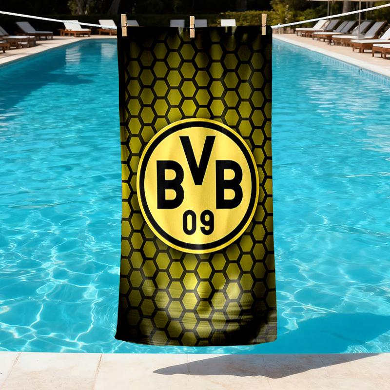 Borussia Dortmund Print Beach Towel Design, Soft, Lightweight. for Home Bathroom, Spa, Pool, Yoga, Surfing, Camping, Gift for Family, Friend