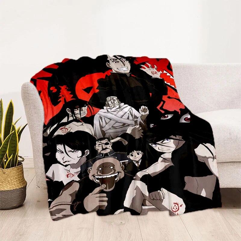 Fullmetal Alchemist Soft Plush Sofa Bed Throwing Cartoon Picnic Thin Blankets Modern Flannel  Cover Gedruckt Bettdecke Geschenk