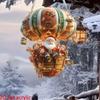 2D Acrylic Ornament Santa Hot Air Balloon 2D Flat Wall Ornament Fantasy Indoor Decoration Sunlight Catching Art for Garden Yard