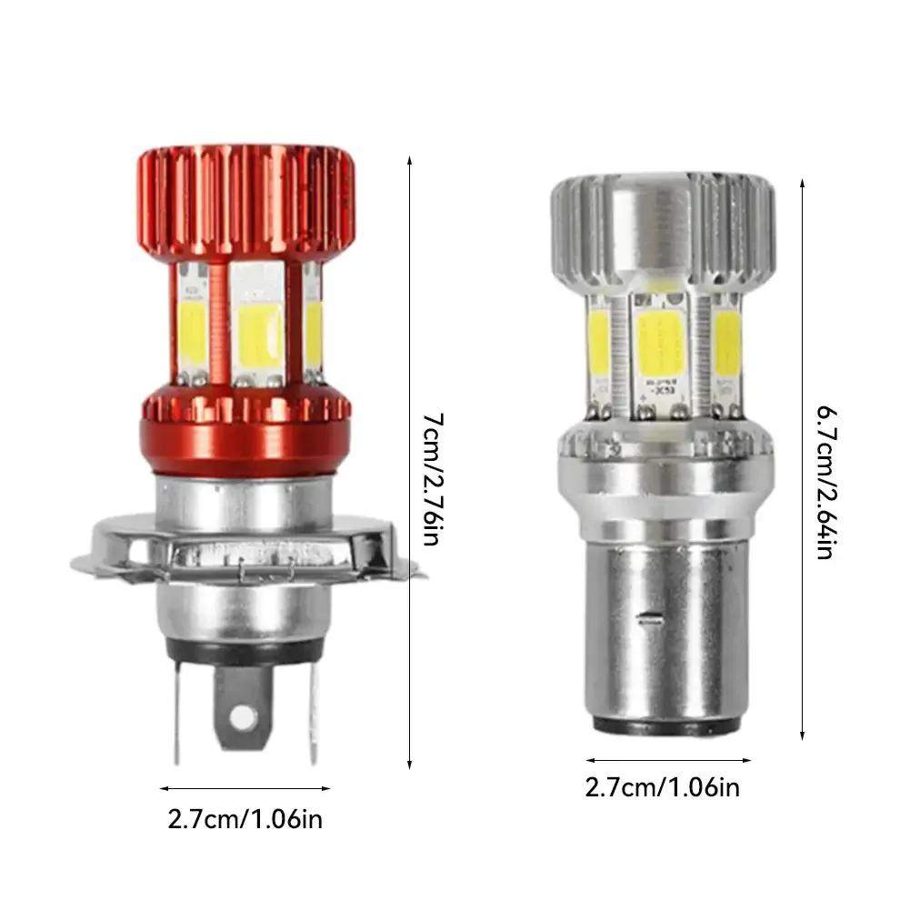 H4 BA20D Motorcycle LED Headlight Bulb Motorcycle Light Super Bright Lamp Scooter Motorbike DRL Lights Aluminium Alloy