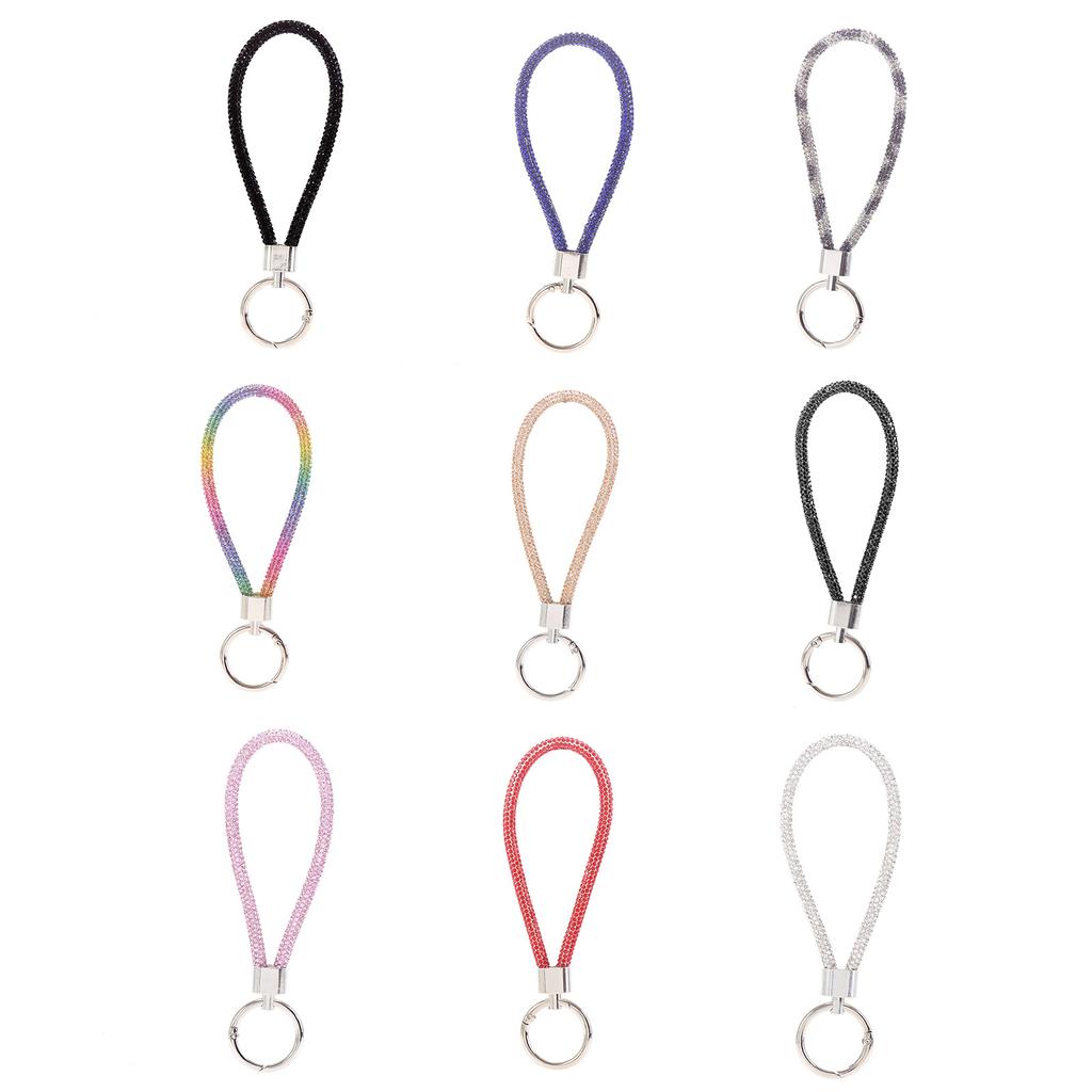 Diamond Crystal Rhinestone Phone Lanyard Glitter Keychain Bling Wrist Straps Cord Anti-lost Rope Car Keychain Accessory