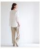 Sawa la mode Botanical Leaf Embroidered Linen White á Top, Women's, mode-6296 F,