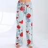 Damen Pyjamahose Nachtwäsche Lässige Hose mit Kordelzug und elastischer Taille Bequeme gerade lockere Yogahose