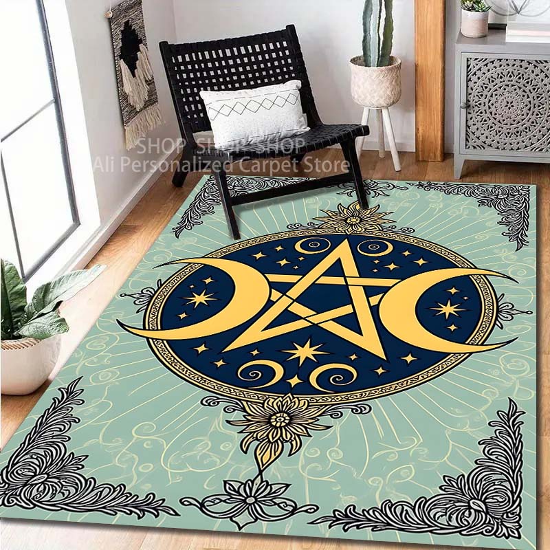 Mysterious Pentagram Magic Pattern Carpet for Living Room Bedroom Sofa Home Decor Non-slip Floor Mat Coffee Tables Area Rug