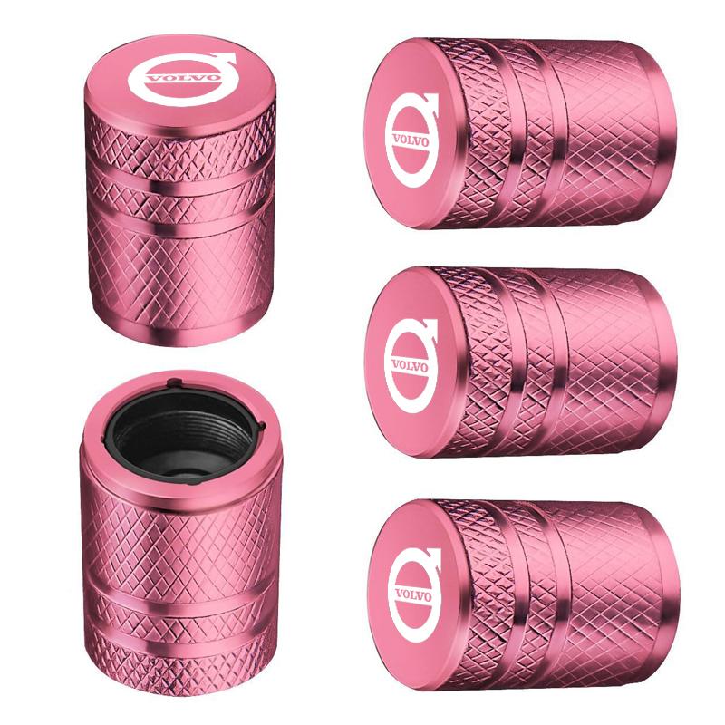 5Pcs Car Wheel Tire Valve Caps Metal Stem Protector Cover For Volvo EX90 V60 V40 XC90 S60 XC60 V50 V70 S90 XC40 S80 T6 V90 EX30