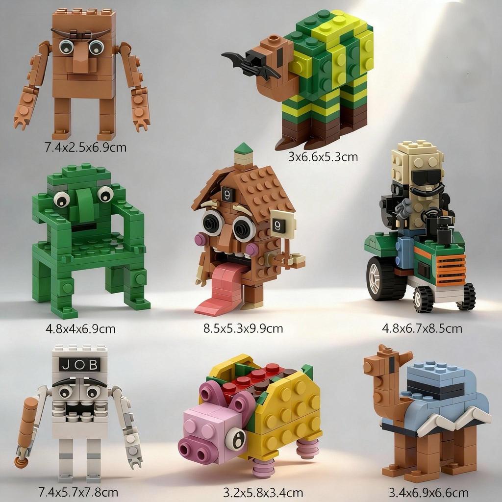 Mattoncini Brainrot Tung Tung Sahur Tralalero, Kit di Montaggio Divertente, Regalo Creativo per Bambini, Adolescenti e Adulti