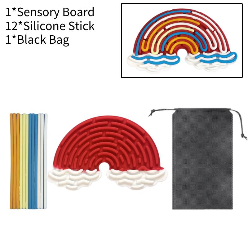 

Форма Радуга Сенсорная Развивающая Доска Силикагель Игрушка-Головоломка для Снятия Стресса Подарок красный