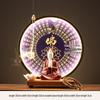Ceramic Seated Guanyin On Lotus with Light Ring and Anjali Mudra for Home Decor