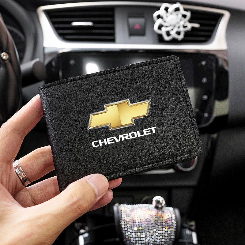 Auto Führerschein Geldbörse Halter Visitenkartenetui Portemonnaie Für Chevrolet Cruze Spark Captiva Suburban Camaro Malibu Silverado