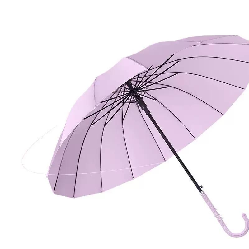 Ombrello Dritto Automatico Minimalista Stile Giapponese a 16 Stecche con Manico Lungo, Ombrellone e Ombrello Parasole per Uomini e Donne, Grande Dritto