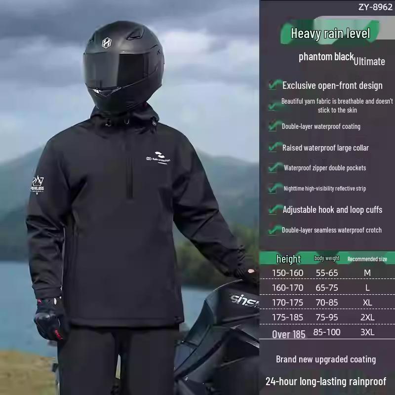 

Qianan Unisex Anti-Storm Reflective Raincoat & Pants Set for Motorcycles and Electric Vehicles L
