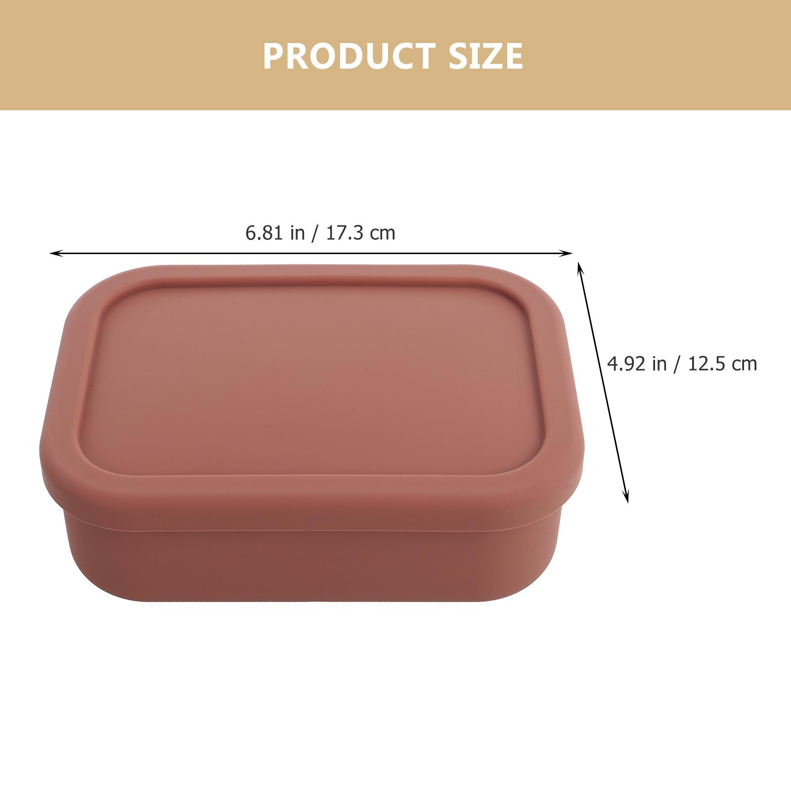 Silicone Bento Box Divided Compartments Portable Lunch Container For Kids Students Microwave Safe Food Storage Case