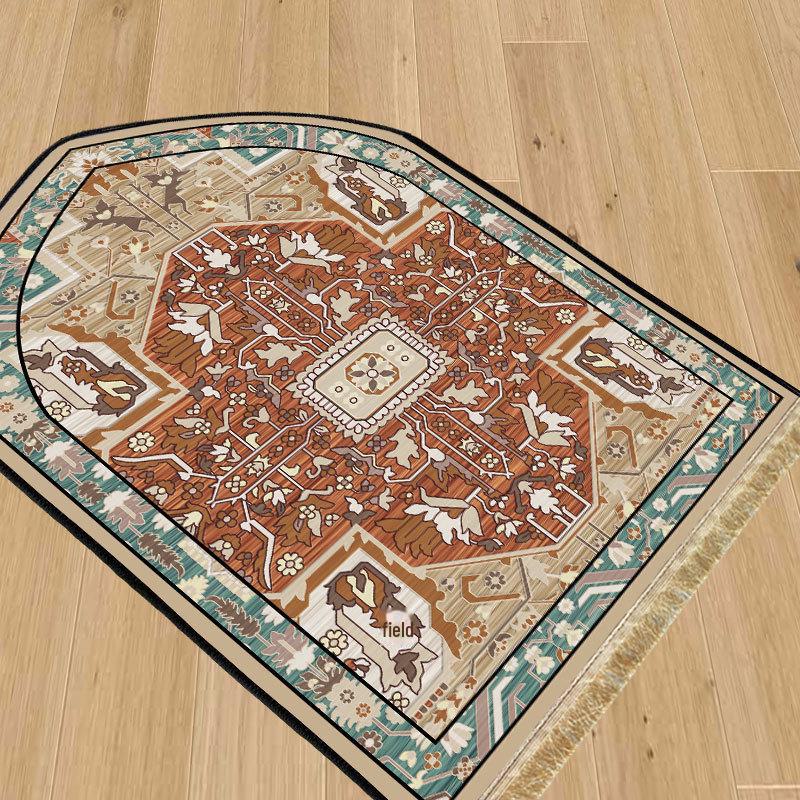 Ethnic Style Living Room Mats: Dirt-Resistant, Easy-Care, Absorbent, Printed Patterns, Tassels & Fringe Carpets