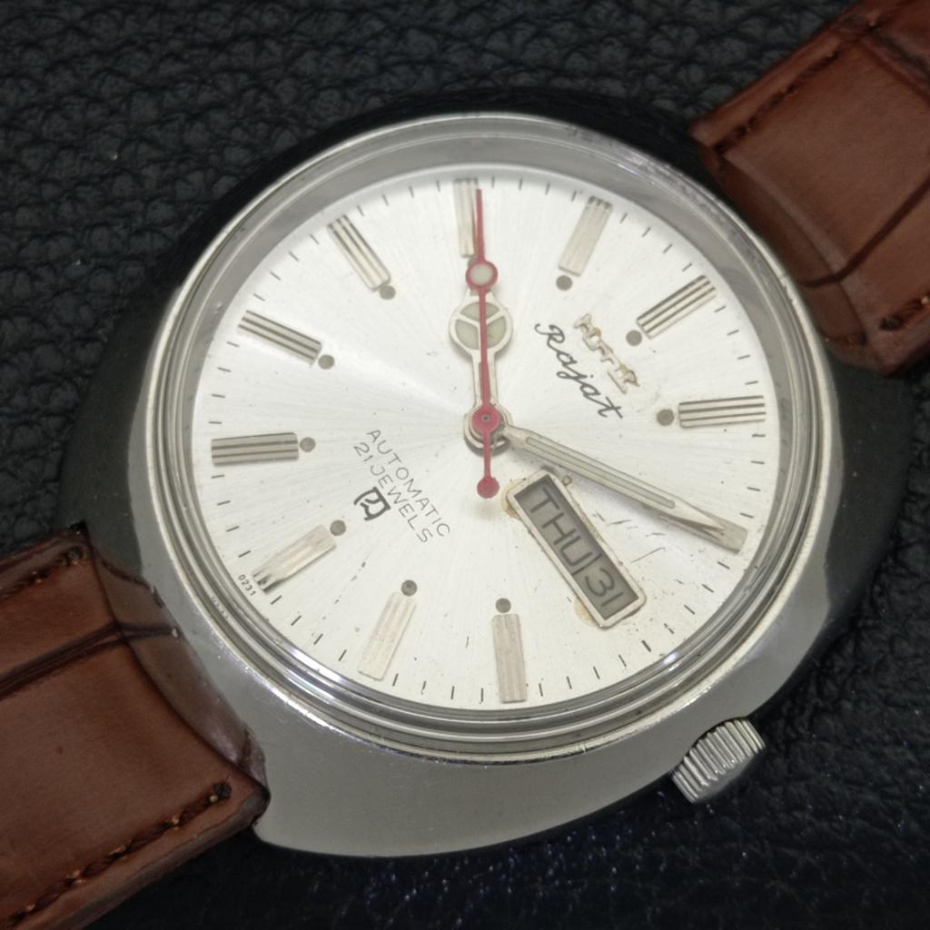 CEAS HMT RAJAT 6501 AUTOMAT INDIAN BĂRBAȚI ZIUA și DATĂ ARGINTU CANAN A432205-2 R110-a432205