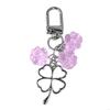 Lucky Four Leaf Clover Keyring Metal Pendant Glass Crystal Beaded Keychain Women's Handbag Lucky Pendant Fashion Gift Jewelry