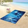 Palm Tree Moon Ocean Night Print Beach Towel Polyester Soft Quick Dry Large Bath Towel Summer Swimming Pool Surfing Blanket