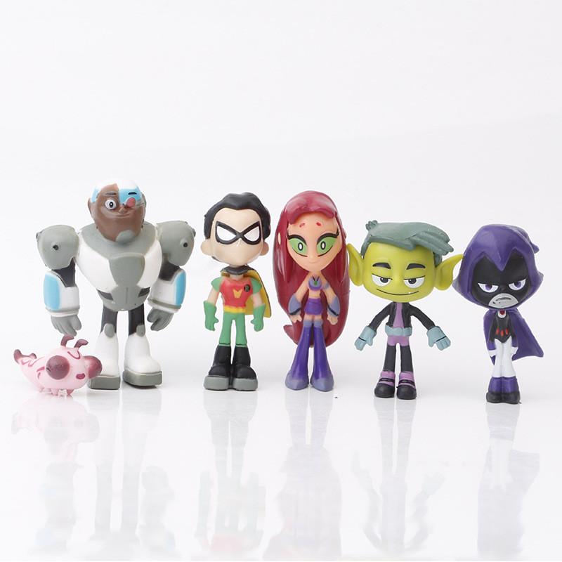 5-piece Teen Titans Pvc Figurine Set Robin And Nightwing Desktop Decoration