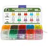 LOCOPOW 100Pcs Standard Blade Fuses Kit,Car Fuses Assortment Kit,RV Fuses, 5A/ 7.5A/ 10A/ 15A/ 20A/ 25A/ 30A/ 35A/ 40A/ 50A - Box Assortment-For