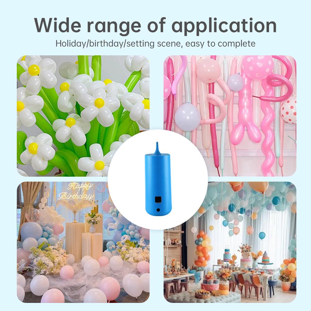 Mini Elektrisk Ballongpump Bärbar Ballongblåsmaskin med Tryck och Automatisk Uppblåsning av Ballong