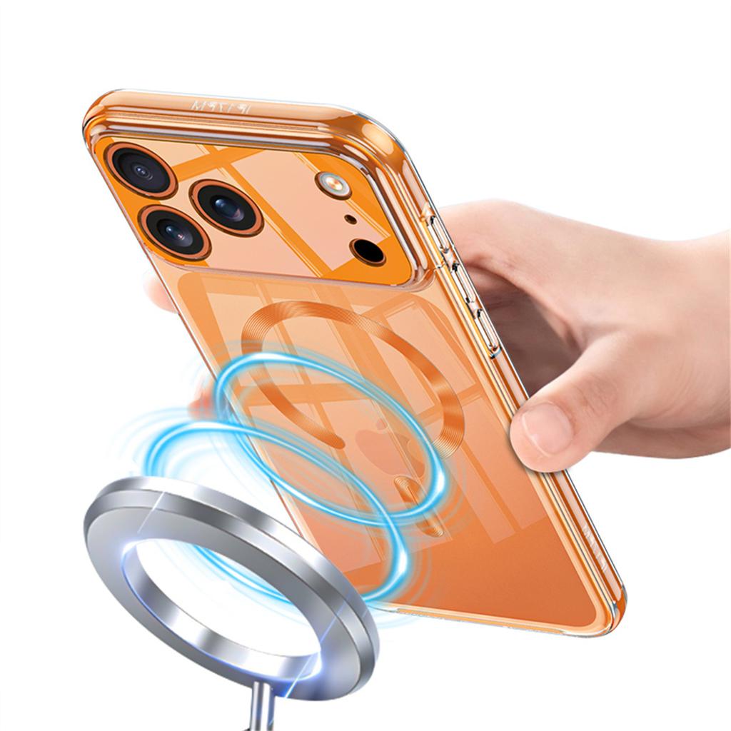 Galvanisierte für Magsafe Magnetische Transparente Handyhülle für iPhone 17 Pro Max 17 Pro Klare Harte Schale Stoßfeste Abdeckung
